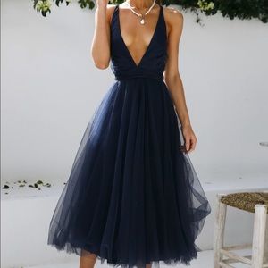 Summer Cinderella MIDI Dress Navy